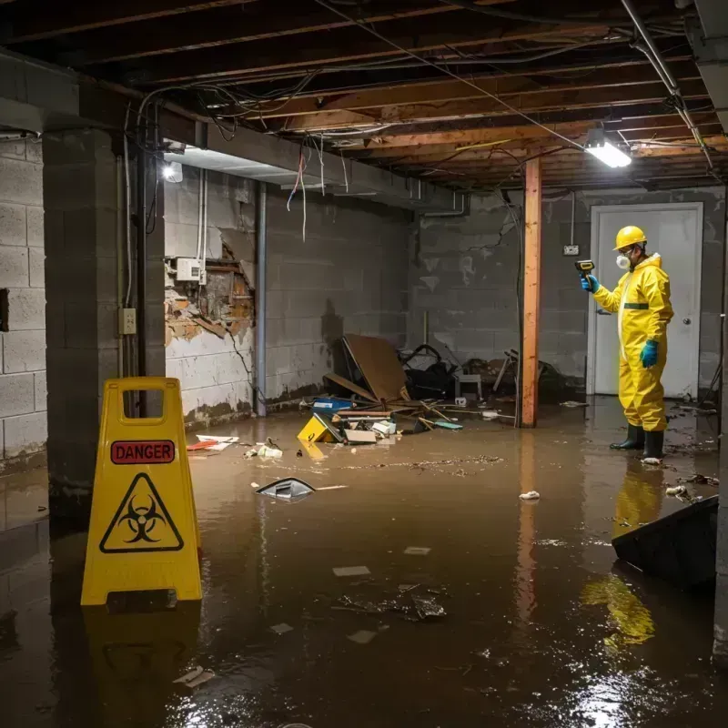 Flooded Basement Electrical Hazard in Washington County, KY Property